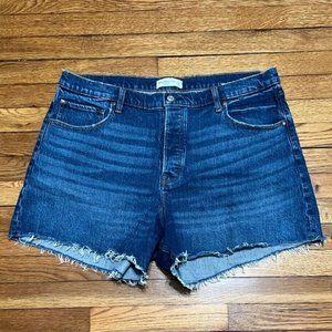Abercrombie Dad Short High Rise Shorts Blue Denim Size 34/18